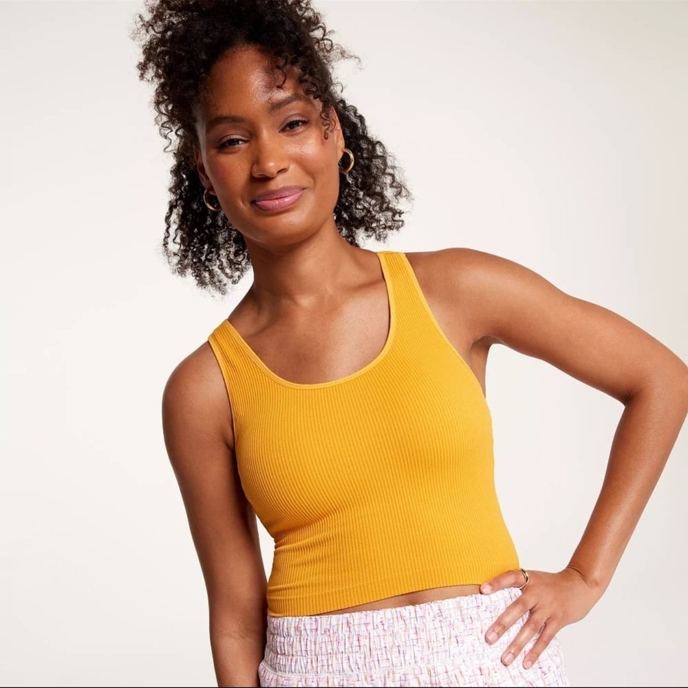 Calia, Seamless Ribbed Brami/Tank, Glowing Umber, Medium